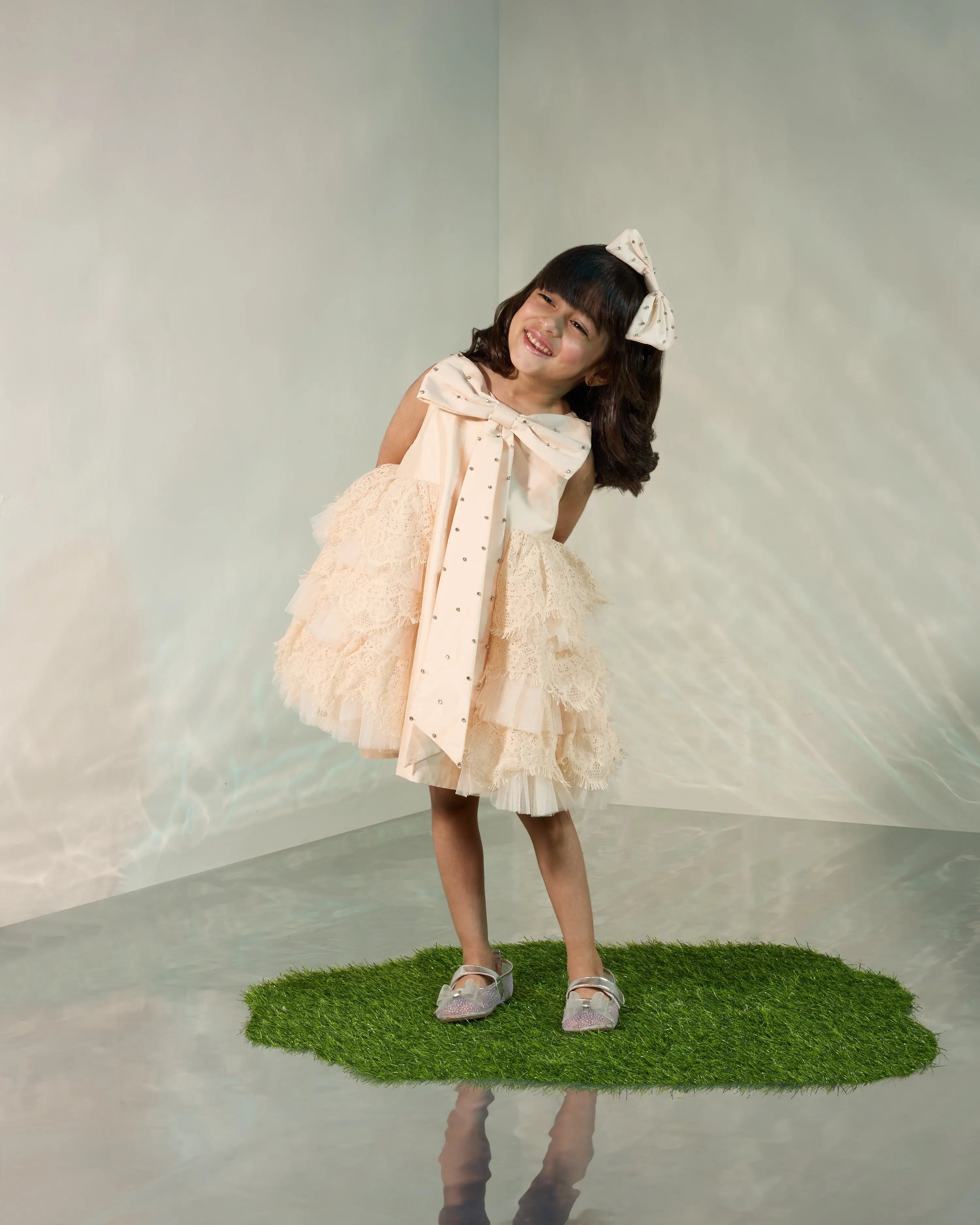 Nude Tutu dress with lace flare COCO