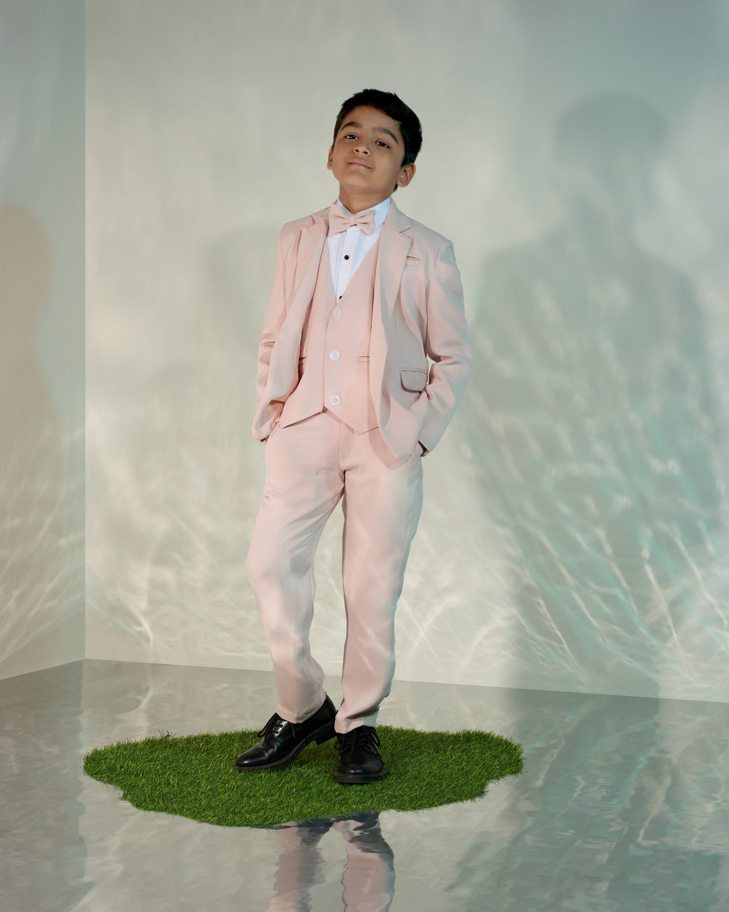 Three Piece Suit Set In Peach