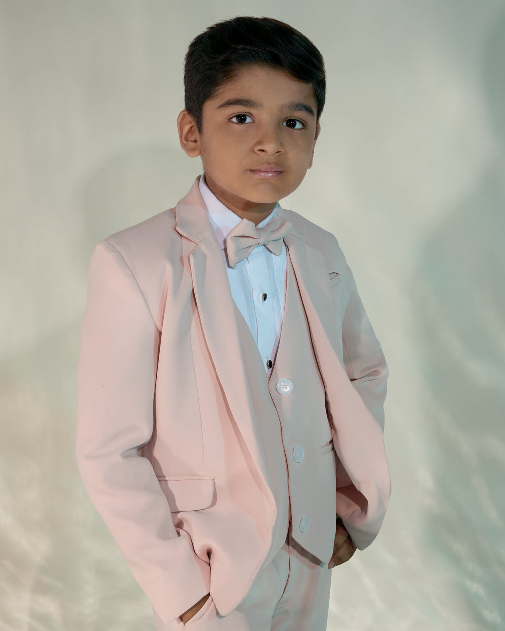 Three Piece Suit Set In Peach