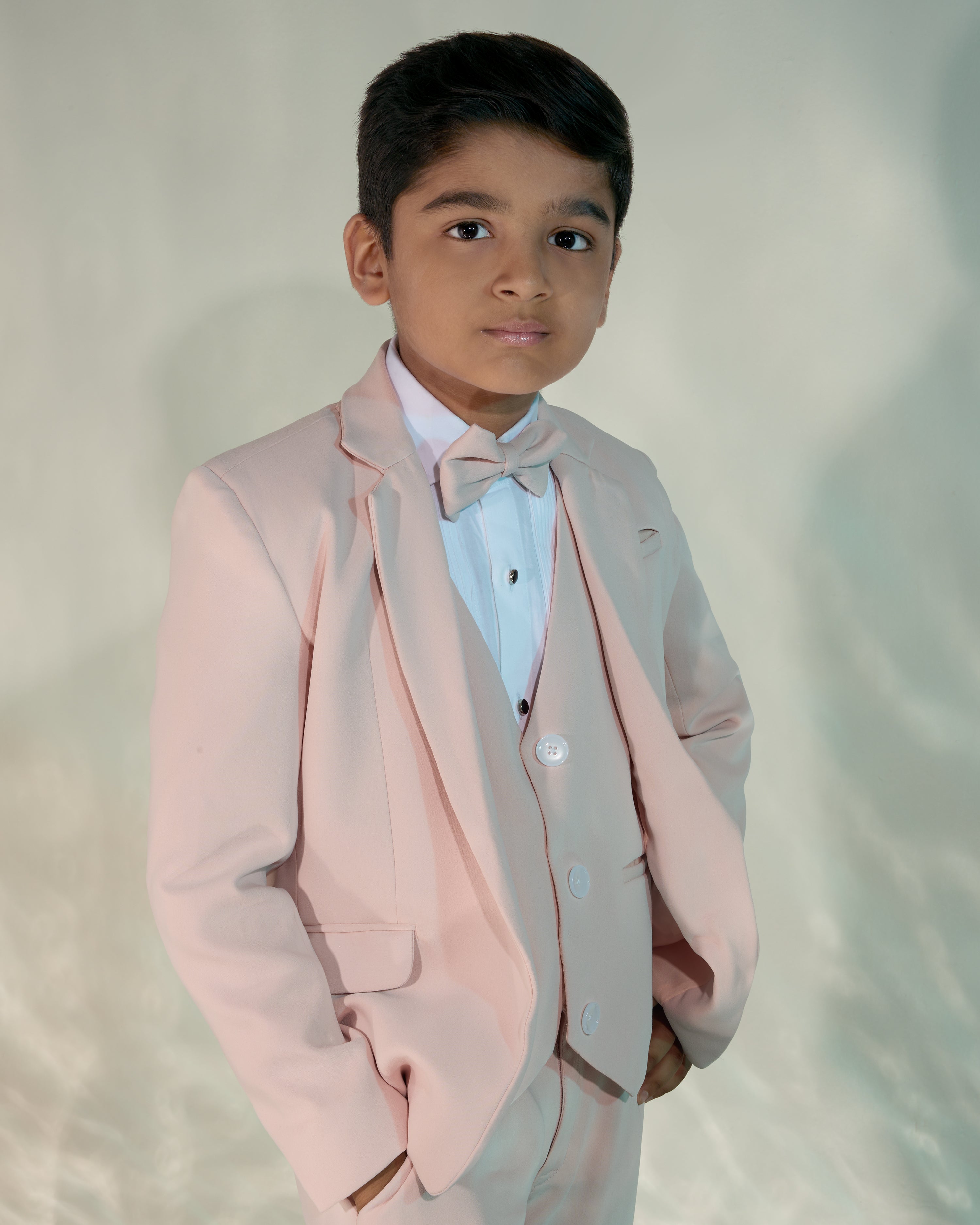 Three Piece Suit Set In Peach