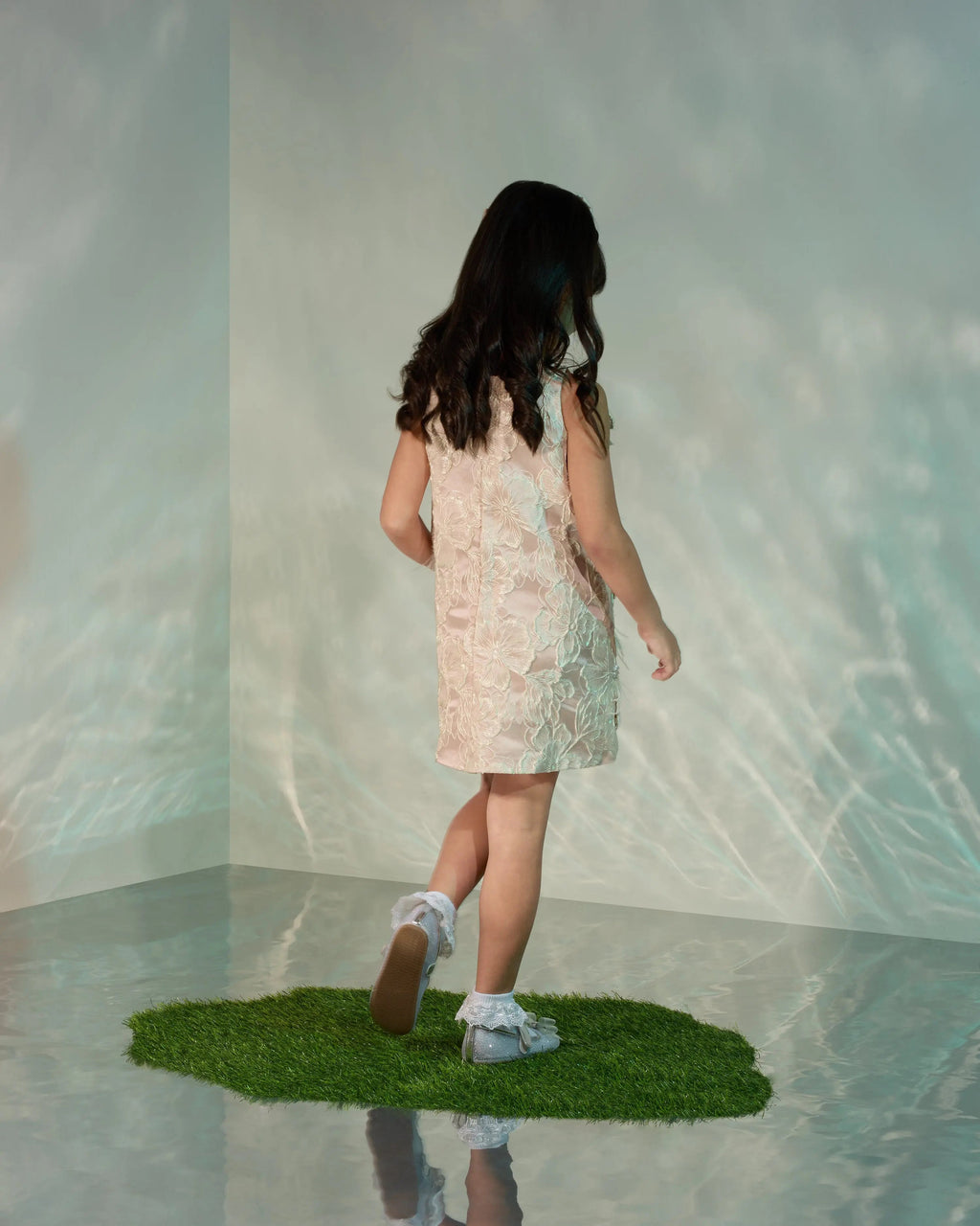 Jacquard 3D Flower Shift Dress COCO