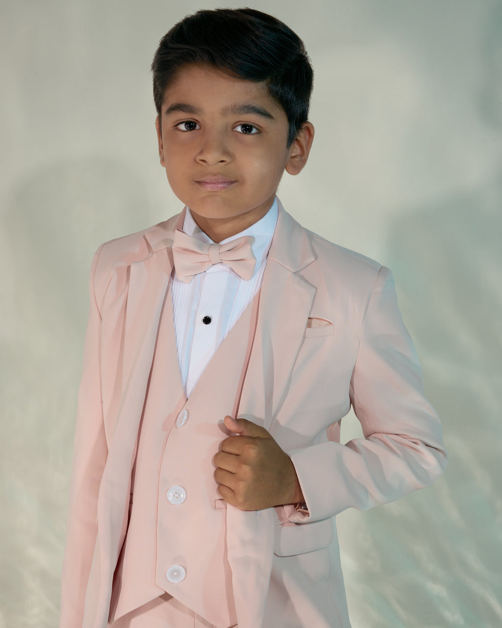 Three Piece Suit Set In Peach