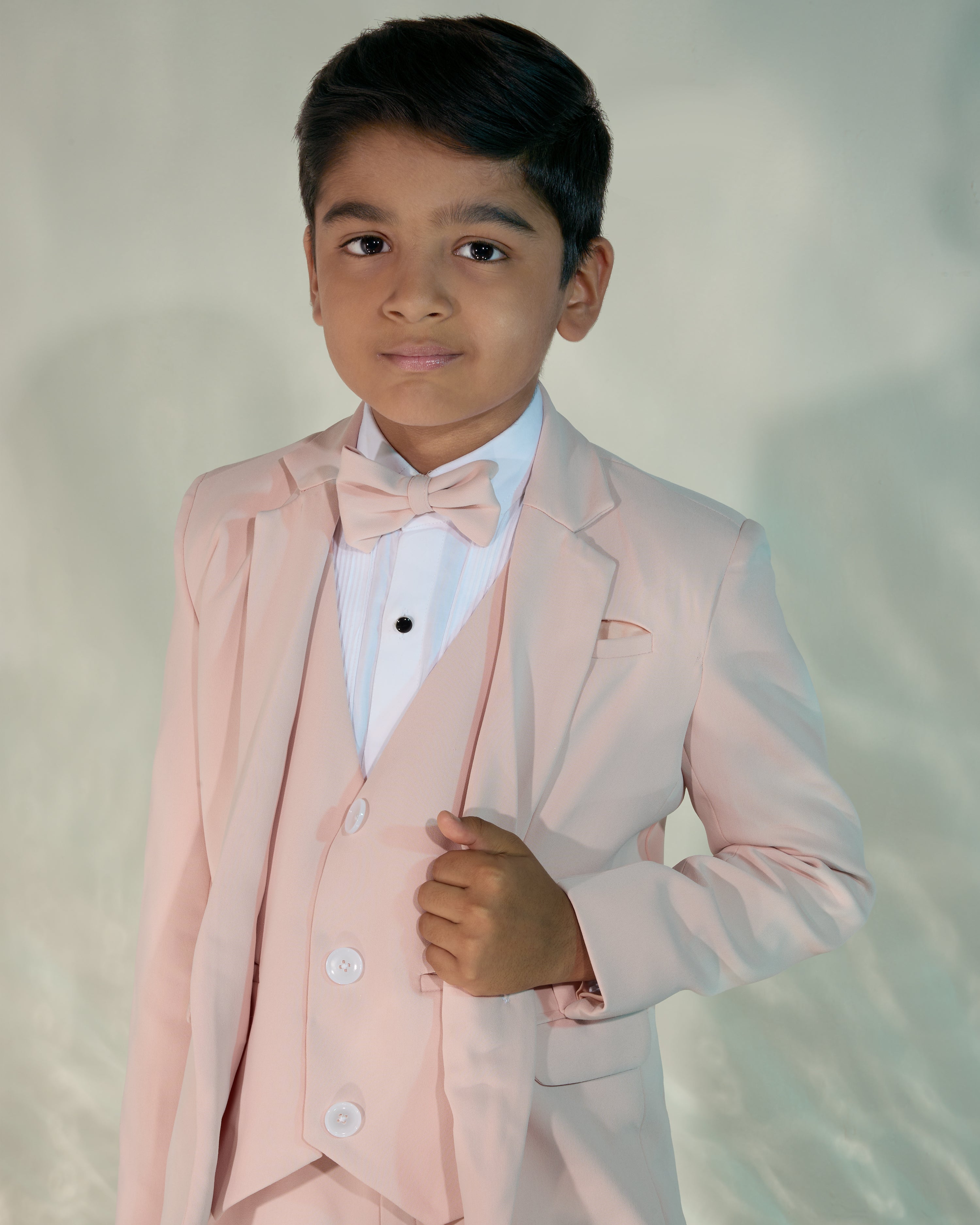 Three Piece Suit Set In Peach