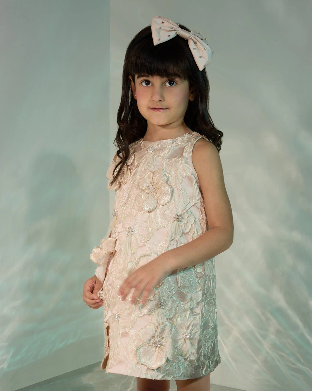 Jacquard 3D Flower Shift Dress COCO