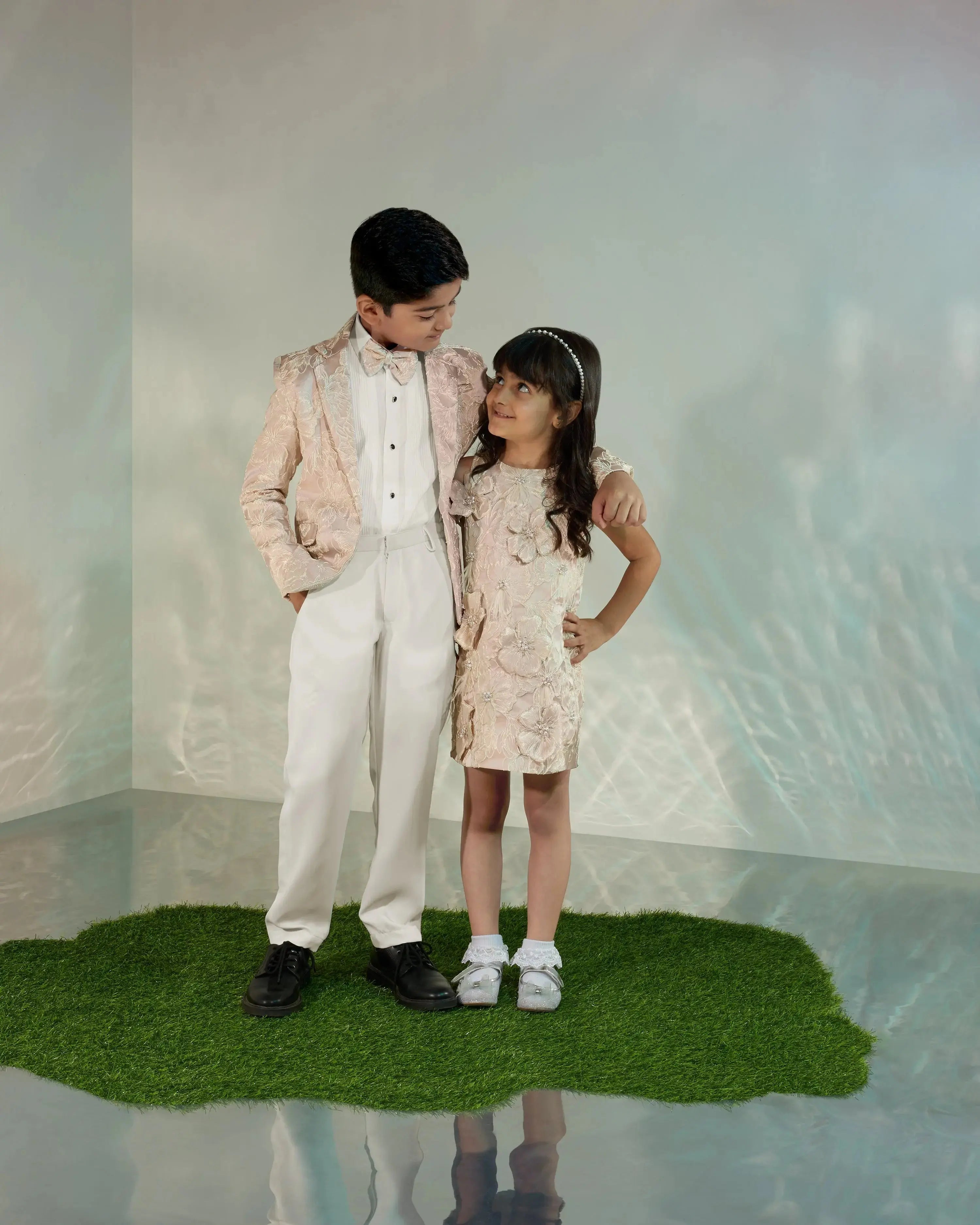 Jacquard 3D Flower Shift Dress COCO