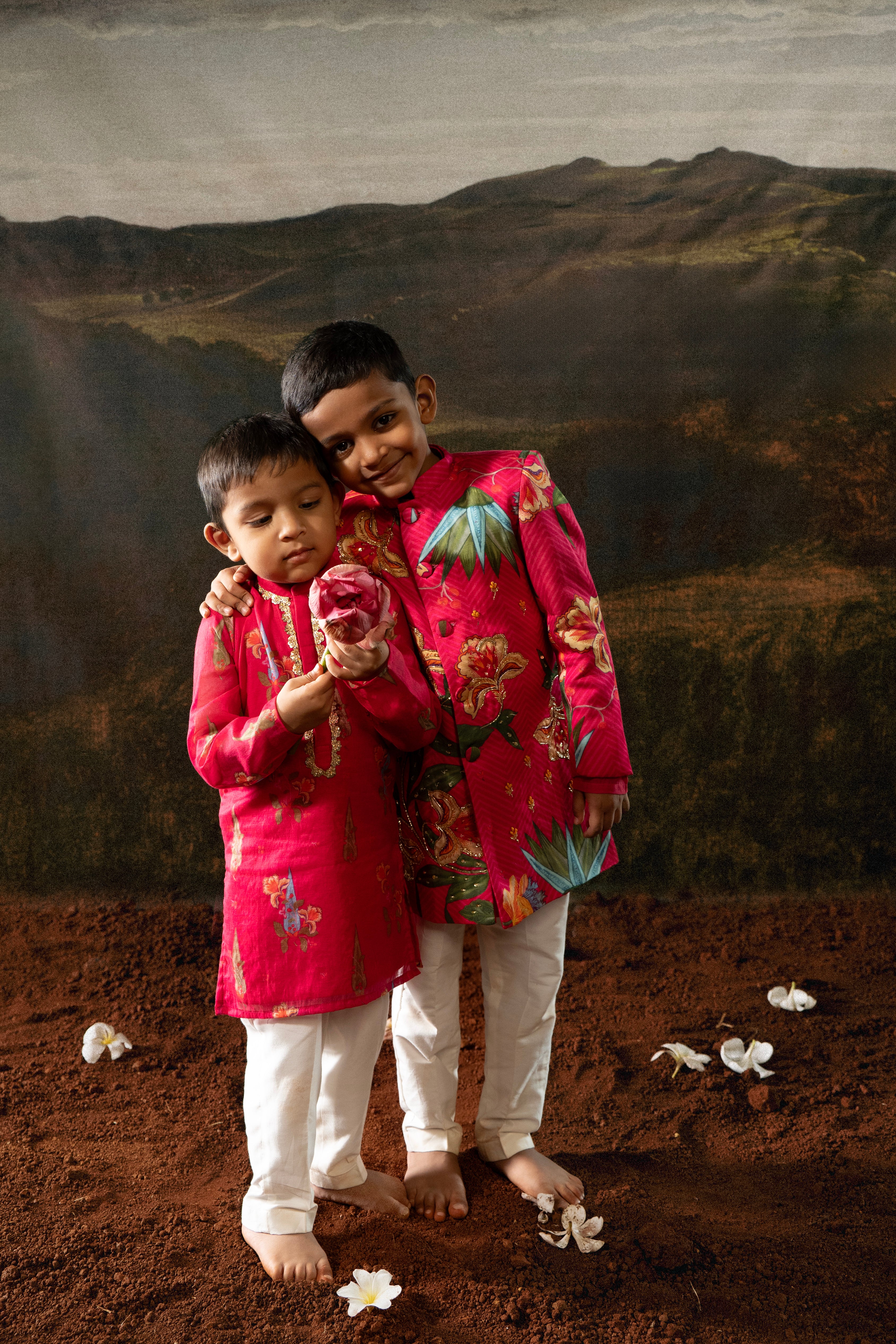 Gulabi Garden Achkan Set