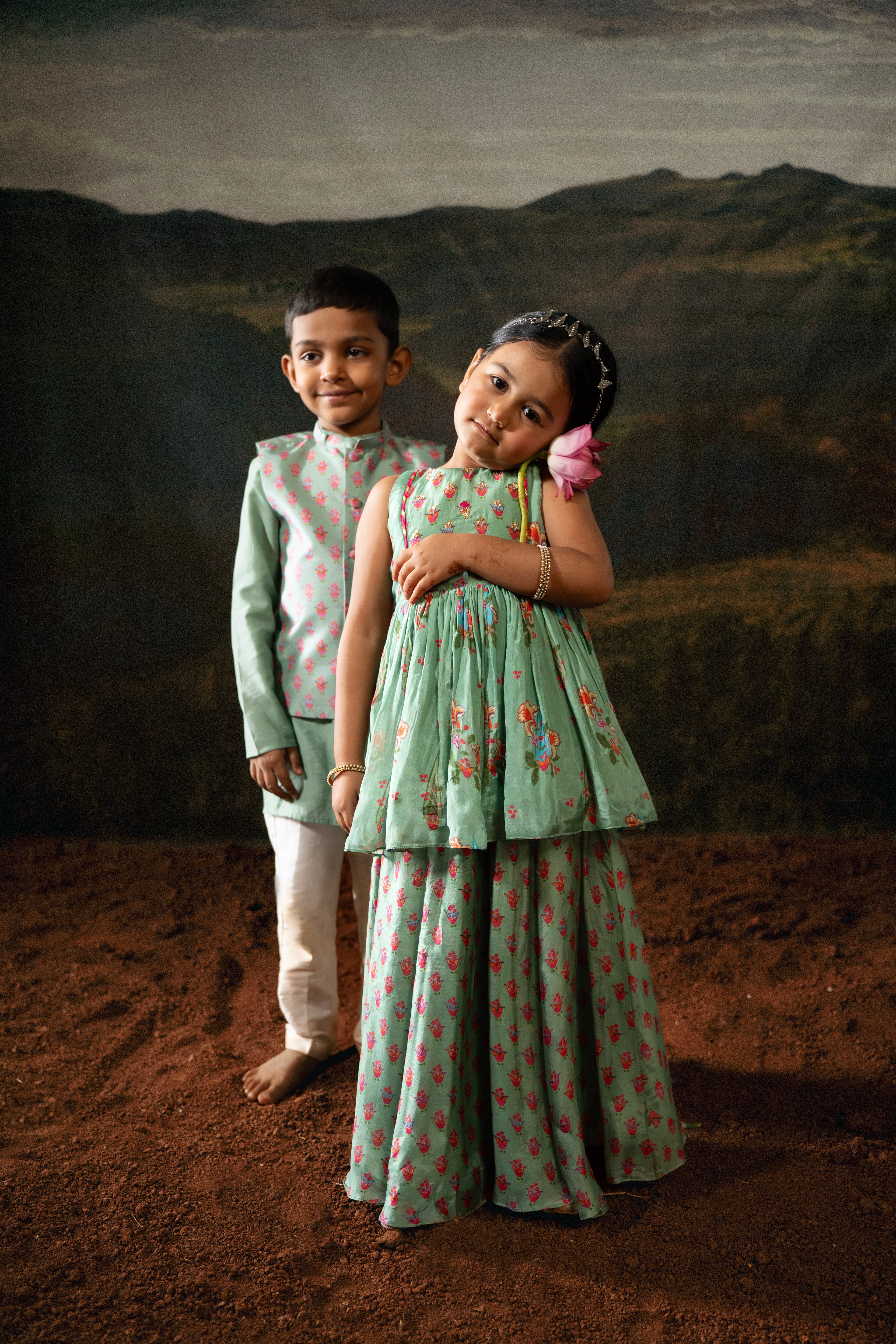 Mint Meadow Gharara Set COCO